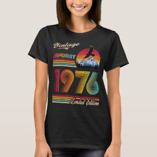 Vintage januari 1976 50ste verjaardag 50 jaar verj t-shirt