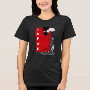 Vintage Japan Geisha-shirt Traditionele Japanse Tri-Blend Shirt