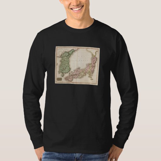 Vintage Japan & Korea Map 1809 T-shirt (Voorkant)