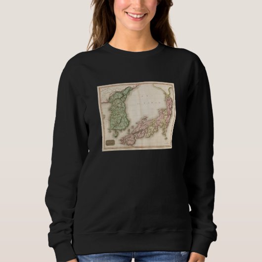 Vintage Japan & Korea Map 1809 Trui (Voorkant)