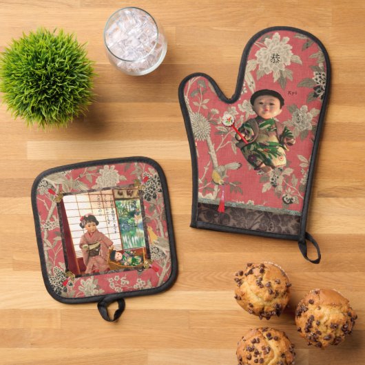 Vintage Japan Ningyo Pot Holder Set (Top down)