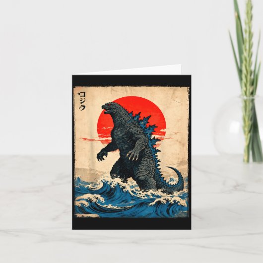 Vintage Japanese Art Kaiju Monster  Kaart (Voorkant)