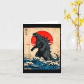 Vintage Japanese Art Kaiju Monster  Kaart (Gele Bloem)