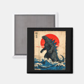 Vintage Japanese Art Kaiju Monster  Magneet (Voorkant / Achterkant)
