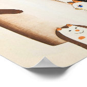 Vintage Japanese Cat Illustration Poster (Hoek)