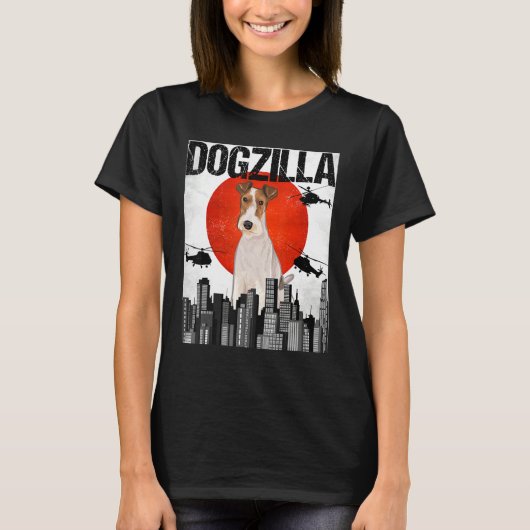 Vintage Japanese Dogzilla Wire Fox Terrier T-shirt (Voorkant)
