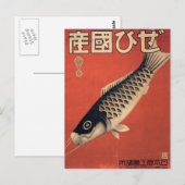 Vintage Japanese fish postcard Briefkaart (Voorkant / Achterkant)