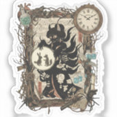 Vintage Japanese Gothic Collage  Sticker (Voorkant)