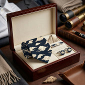 Vintage Japanese Navy Cloud Pattern Stropdas