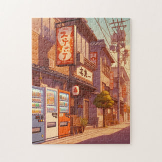Vintage Japanese Street – Evening Light Puzzle Legpuzzel