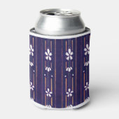 Vintage Japanese Textile Pattern Shima-Shima Blikjeskoeler (Blikje Voorkant)