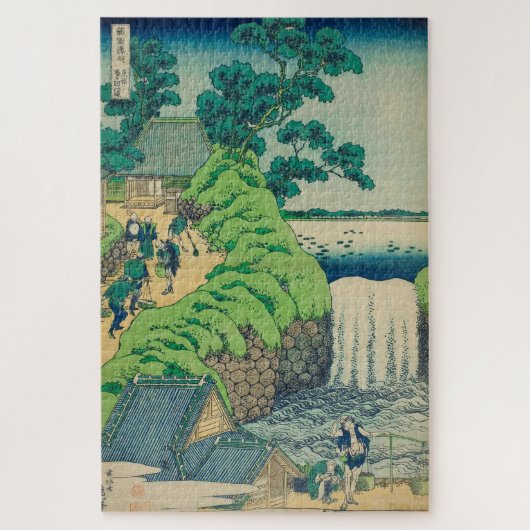 Vintage Japanese Woodblock Aoigaoka Waterfall Legpuzzel (Verticaal)
