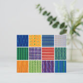 Vintage Japanese Woodcut Textiles Briefkaart (Staand voorkant)