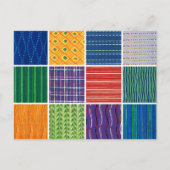 Vintage Japanese Woodcut Textiles Briefkaart (Voorkant)