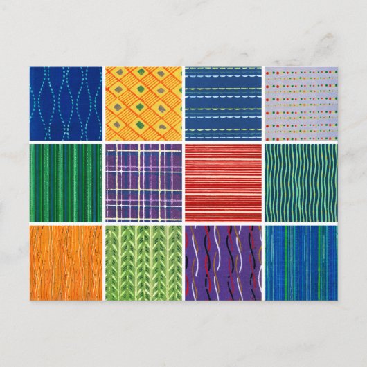 Vintage Japanese Woodcut Textiles Briefkaart (Voorkant)