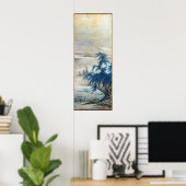 Vintage Japanese Zhou Maoshu Appreciating Lotuses Poster (Thuiskantoor)