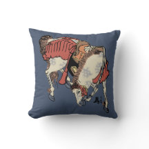 Vintage Japans paard op blauwe jeansblauw