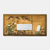 Vintage Japans Vogel Kunst Bureaumat (Keyboard & Muis)