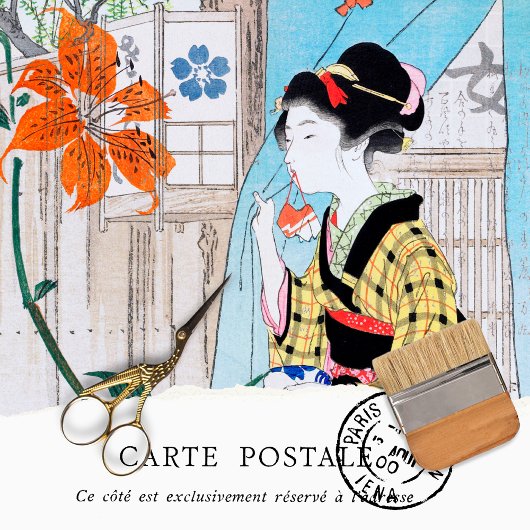 Vintage Japans Vrouw Decoupage Tissuepapier