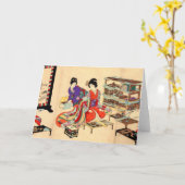 Vintage Japans Wenskaart Kaart (Gele Bloem)