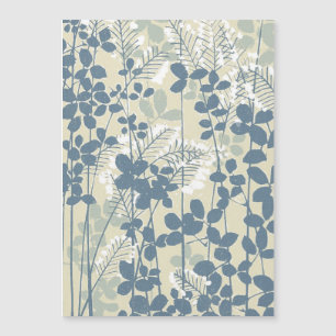 Vintage Japanse Blauwe Botanische: Crème Blad Vare