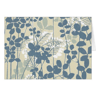 Vintage Japanse Blauwe Botanische: Crème Blad Vare