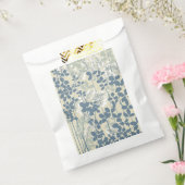 Vintage Japanse Blauwe Botanische: Crème Blad Vare Bedankzakje (Gezegeld)