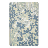 Vintage Japanse Blauwe Botanische: Crème Blad Vare Mini Klembord (Achterkant)