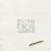 Vintage Japanse Blauwe Botanische: Crème Blad Vare Post-it® Notes (Op bureau)