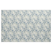 Vintage Japanse Blauwe Botanische: Crème Blad Vare Stof (Fat Quarter)