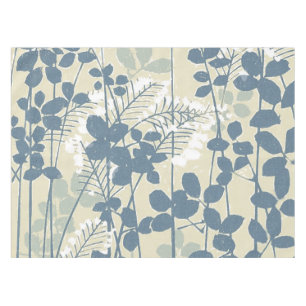 Vintage Japanse Blauwe Botanische: Crème Blad Vare Tafelkleed