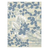 Vintage Japanse Blauwe Botanische: Crème Blad Vare Tafelkleed (Voorkant)