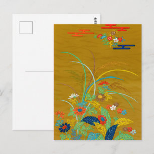 Vintage Japanse Bloem Wilde Bloem G.A. Audsley Briefkaart