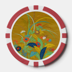Vintage Japanse Bloem Wilde Bloem G.A. Audsley Poker Chips