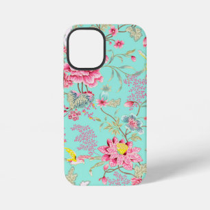 Vintage Japanse Chinoiserie Bloem Motief in Mintgr iPhone 12 Mini Hoesje