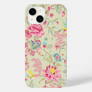 Vintage Japanse Chinoiserie Bloemvogelpatroon Case-Mate iPhone 14 Hoesje