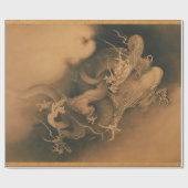 Vintage Japanse Draak Cadeaupapier (Vlak)