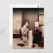 Vintage Japanse Geisha - Briefschrijver Briefkaart (Voorkant / Achterkant)