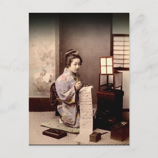 Vintage Japanse Geisha - Briefschrijver Briefkaart (Voorkant)