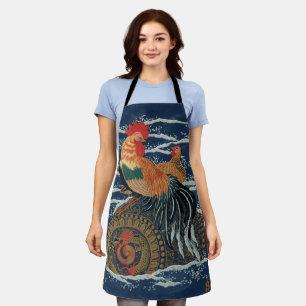 Vintage Japanse Haan Kip Draak Kunst Schort
