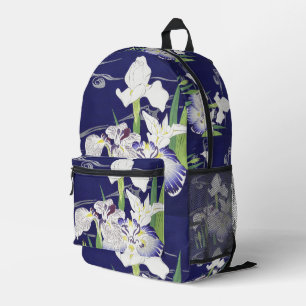 Vintage Japanse Iris Kunstprint Kogyo Tsukioka Bedrukte Rugzak