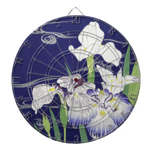 Vintage Japanse Iris Kunstprint Kogyo Tsukioka Dartbord