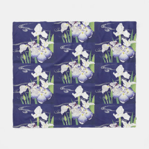 Vintage Japanse Iris Kunstprint Kogyo Tsukioka Fleece Deken