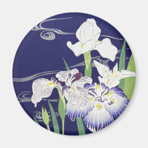 Vintage Japanse Iris Kunstprint Kogyo Tsukioka Magneet