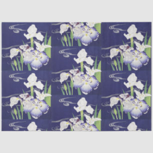Vintage Japanse Iris Kunstprint Kogyo Tsukioka Tissuepapier