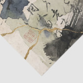 Vintage Japanse kalligrafiekunst (1) Tissuepapier (Detail)