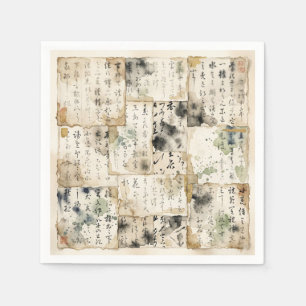 Vintage Japanse kalligrafiekunst (2) Servet