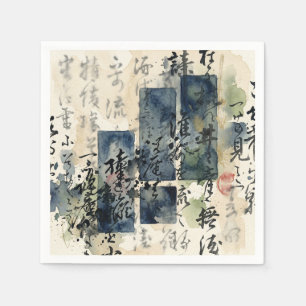 Vintage Japanse kalligrafiekunst (4) Servet