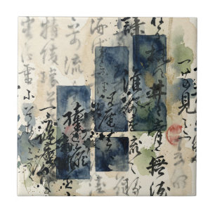 Vintage Japanse kalligrafiekunst (4) Tegeltje