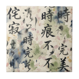 Vintage Japanse kalligrafiekunst (9) Tegeltje